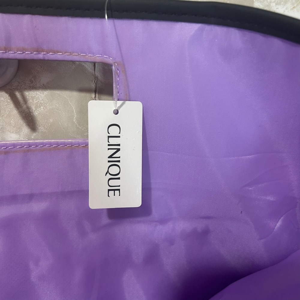 Clinique Tote Bag Purple Travel Carry On Handbag Shopper Bag - Picture 4 of 7